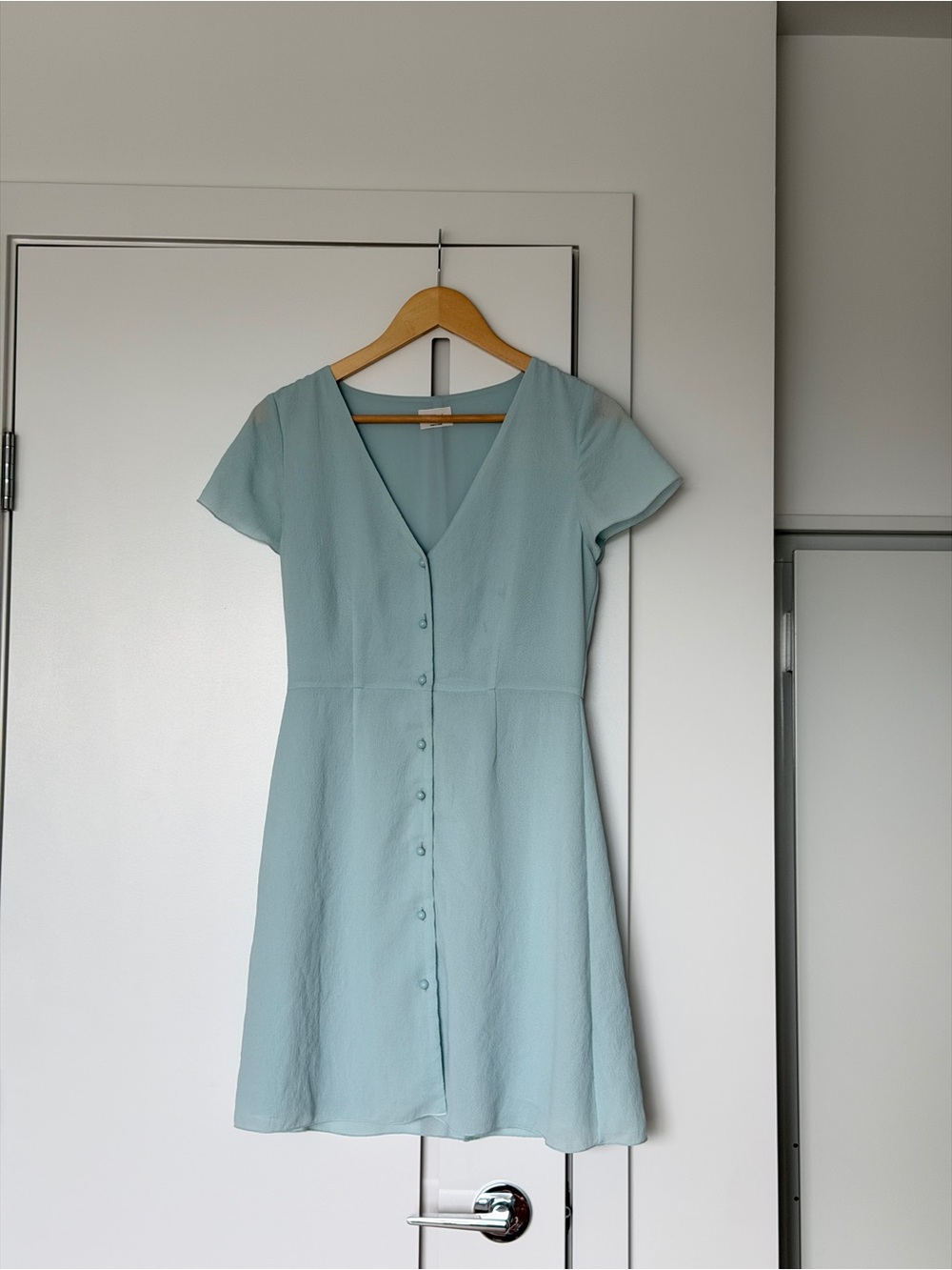 Wilfred Light Blue V-Neck Button-Front Women's Dress